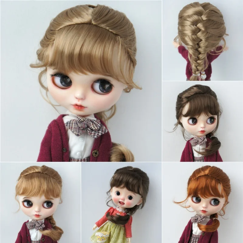 QBaby Pullip 9-10inch  10-11inch  Synthetic mohair BJD wigs   JD413  1/8 1/6 1/4 1/3 French Braids Blythes  Doll AccessorieS