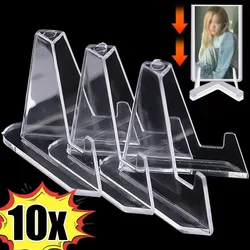 Transparent Card Holder Protector Kpop Idol Photocard Waterproof Card Sleeves Acrylic Triangle Card Display Stands 10/1Set