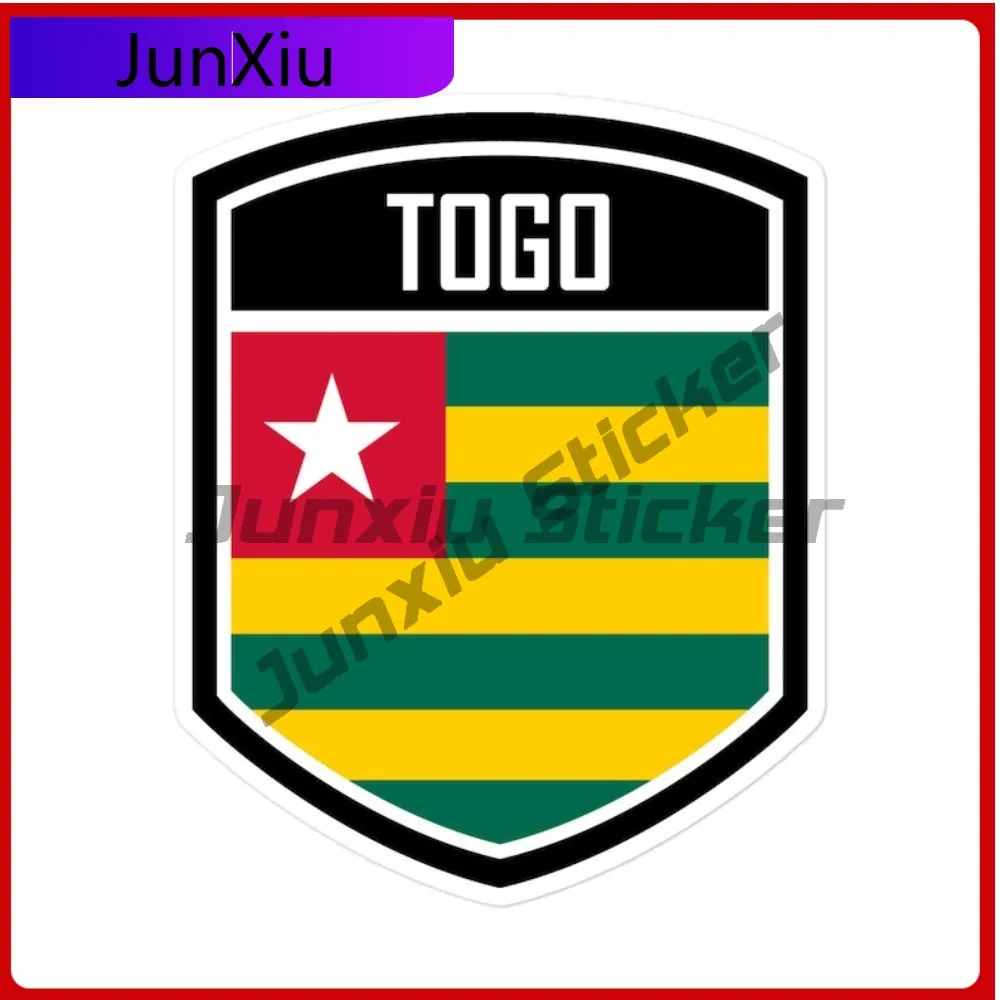 

Togo Flag Emblem Modern Fashionable Easy Apply Stickers Waterproof Vinyl Decal for Windshield and Rear Window Scratch Cover