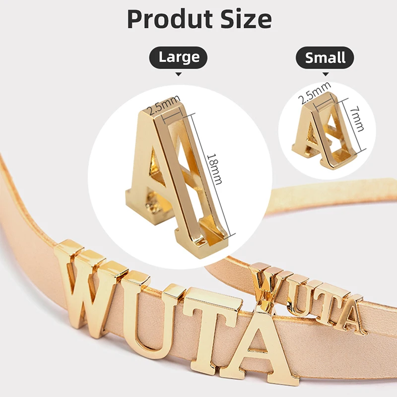 WUTA 1Pc Letters Decorative Buckles Alphabet Decoration Hardware for Bags Belt Strap Shoes Leather Craft Bag Accessories