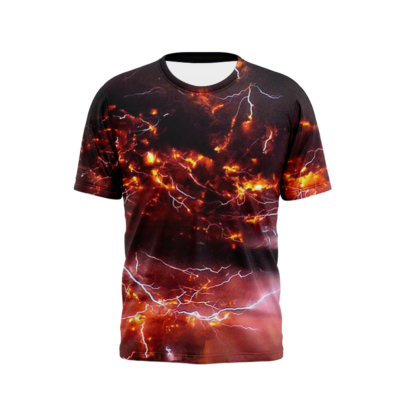 Galaxy T-Shirts Space Universe Lightning 3D Print Streetwear Men Women O-Neck Oversized T Shirt Harajuku Kids Tees Tops Clothing