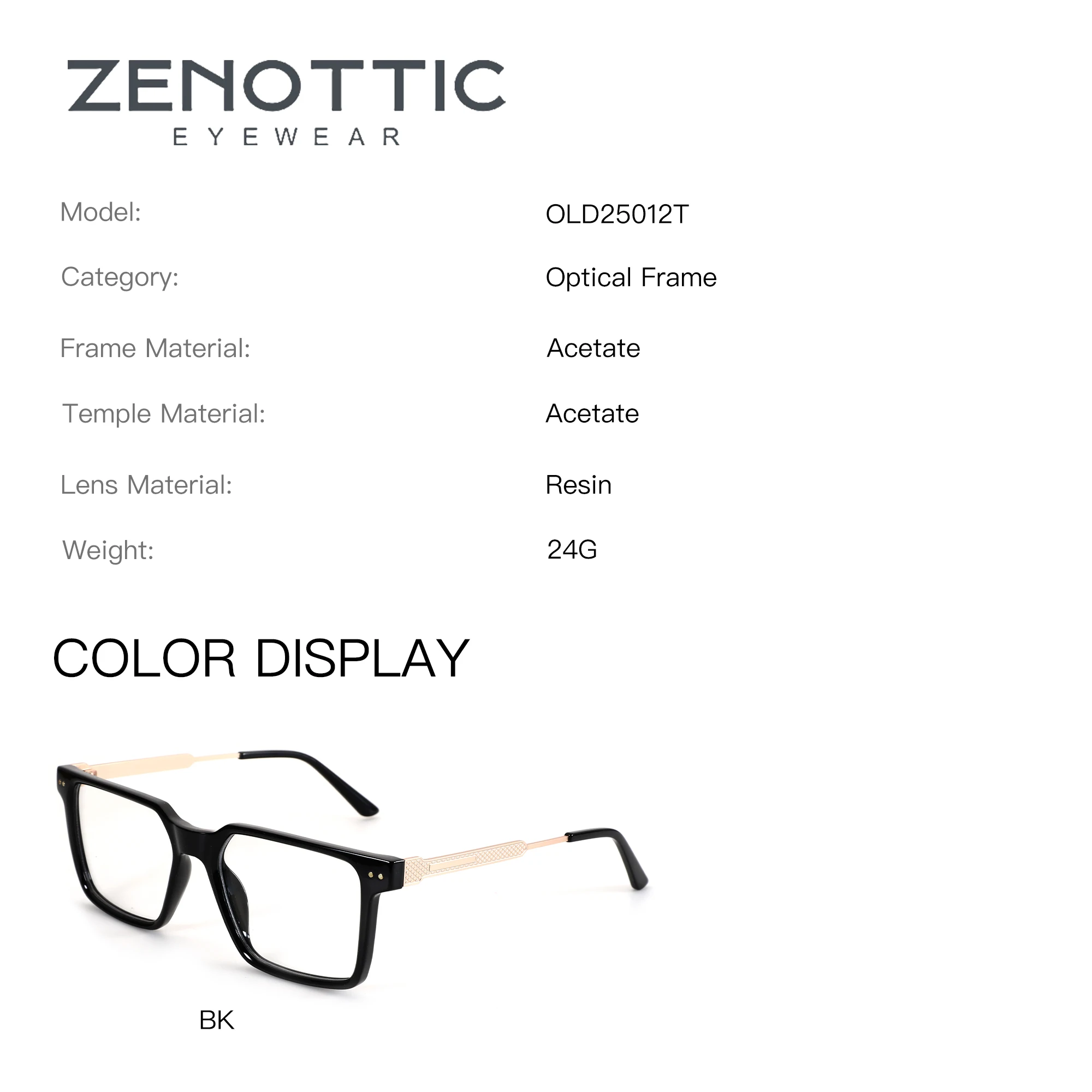 ZENOTTIC Men Square Prescription Glasses Myopia Photochromic Grey Brown Lenses Progressive Blue Light Blocking Optical Eyewear