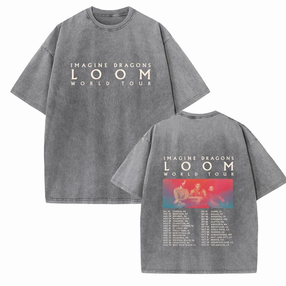 Imagine Dragons Loom World Tour 2024 Music Fans Gift Shirts Vintage Unisex Harajuku O-Neck Short Sleeve Cotton T-Shirts Summer