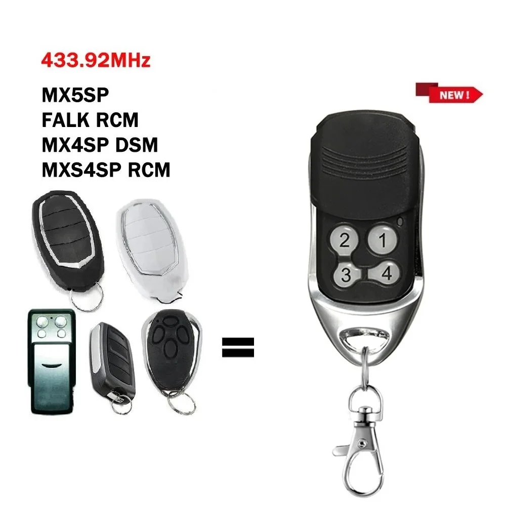 모터라인 FALK RCM MX4SP DSM MXS4SP RCM MX5SP 차고 문짝 리모컨, 433.92MHz 롤링 코드 차고 문짝 오프너 