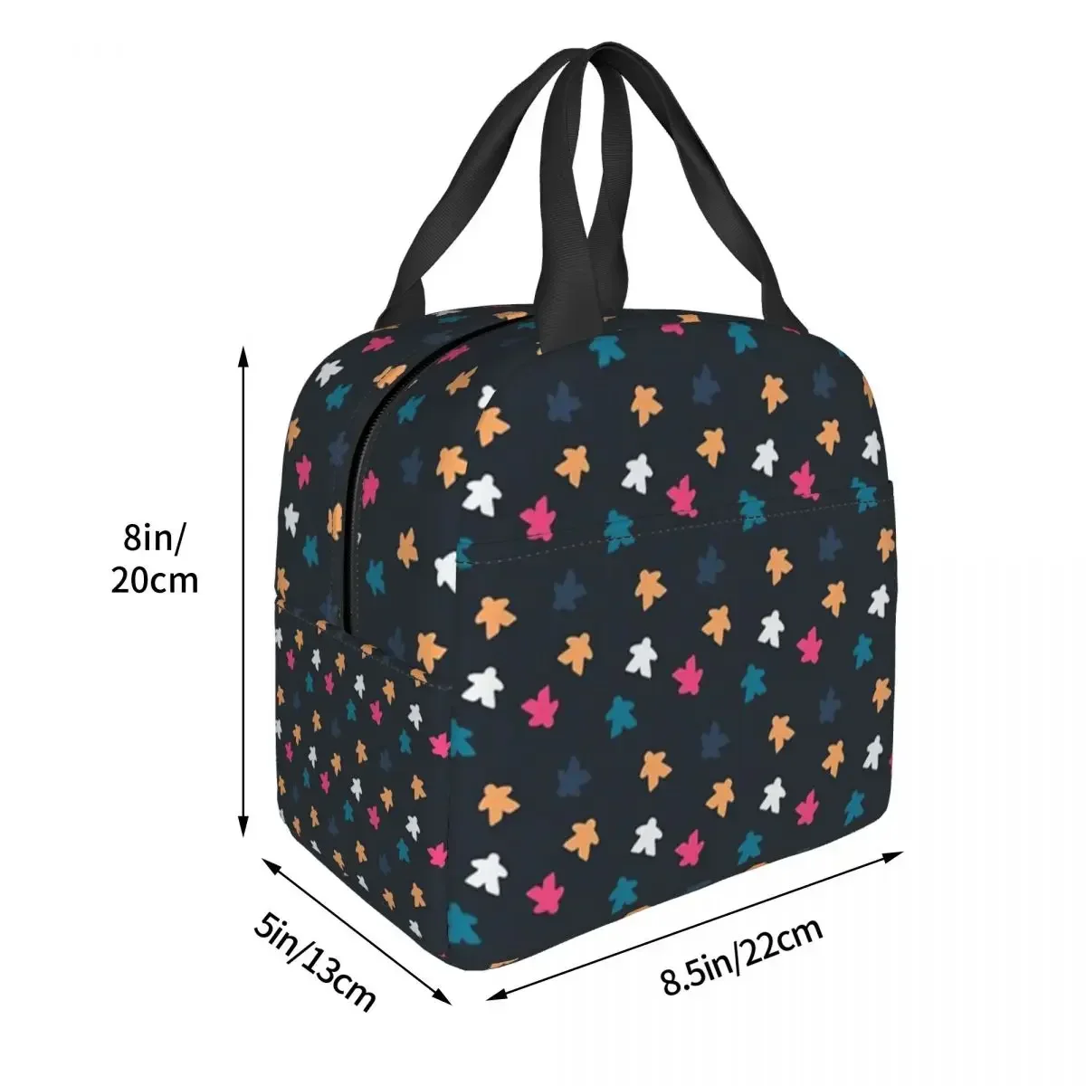 Dark Meeple Pattern Insulated Lunch Bags Waterproof Picnic Bags Thermal Cooler Lunch Box Lunch Tote for Woman Work Children