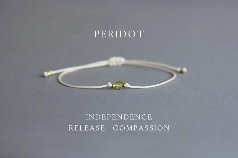 Faceted Peridot August Birthstone Bracelet Exquisite Crystal Natural Stone Jewelry Bridal Shower Gift