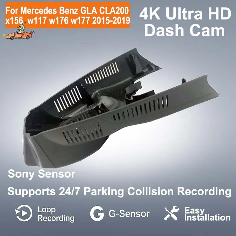 

4K Plug And Play Простая установка Wi-Fi Автомобильный видеорегистратор для Mercedes Benz GLA CLA200 x156 w117 w176 w177 2015-2019