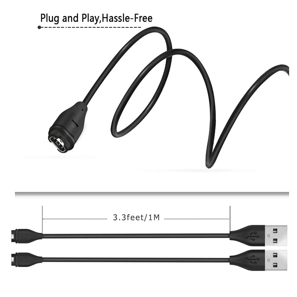 2 Pack Chargers for Fenix E/8/7/6/5 Series USB Charging Cable for Garmin Venu 3 3S/ Enduro 3/ Enduro 2/ Enduro/ EPIX PRO/ EPIX 2