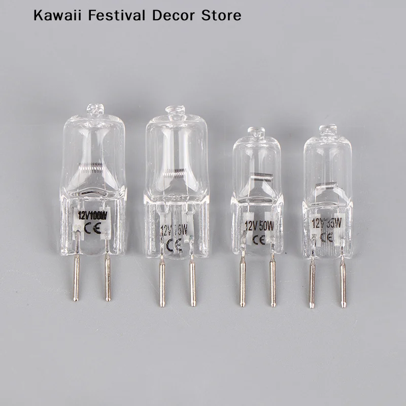 【K】1Pc G6.35 12V 20W 35W 50W 70W 100W Bulb Machine Work Lamp Bulb G6.35 Aroma Lamp G6.35 Microscope Optical Instrument Bulb