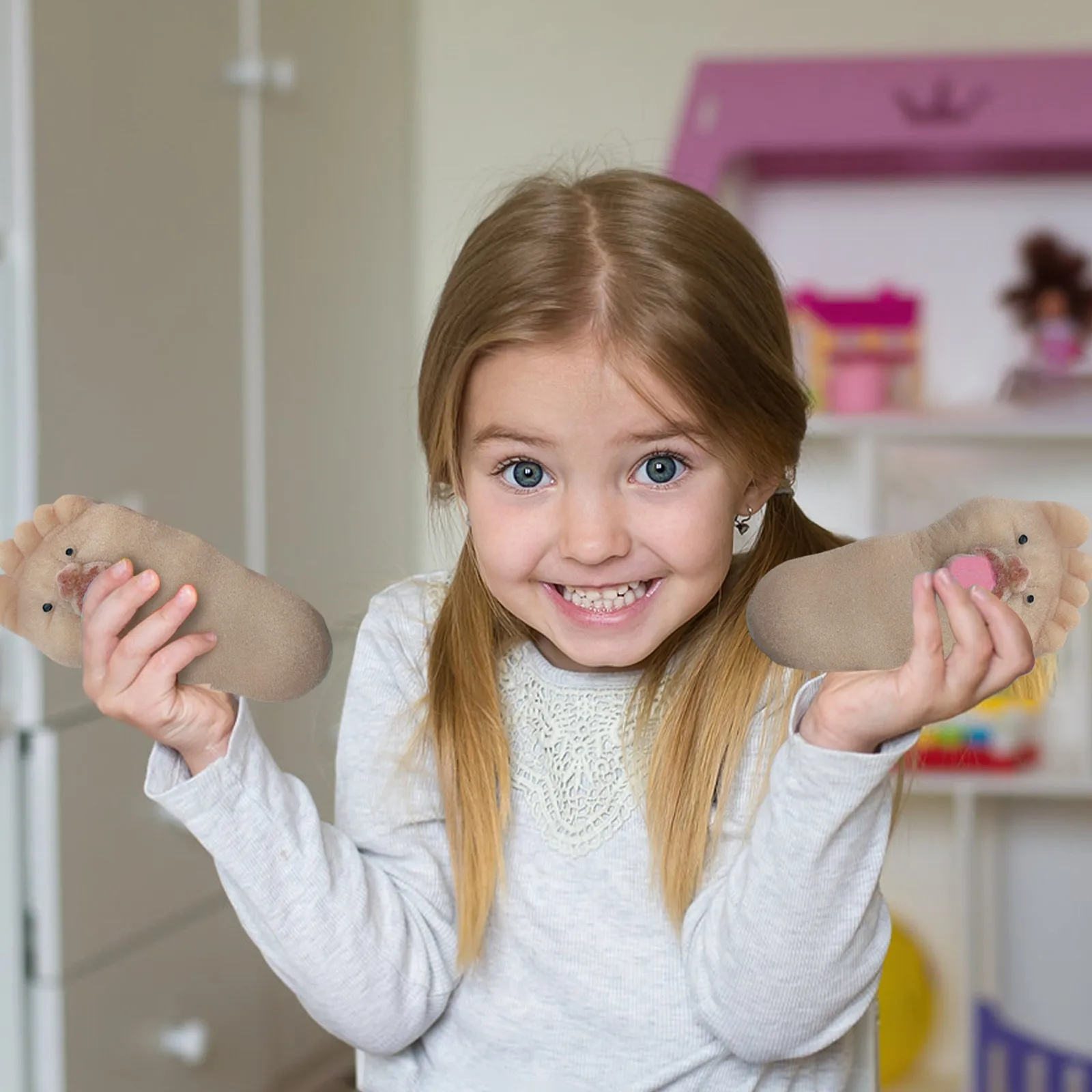 舌を出す大きな足を押すおもちゃ小説ソフトシリコン減圧スキル遅い反発楽しい表現子供のギフト