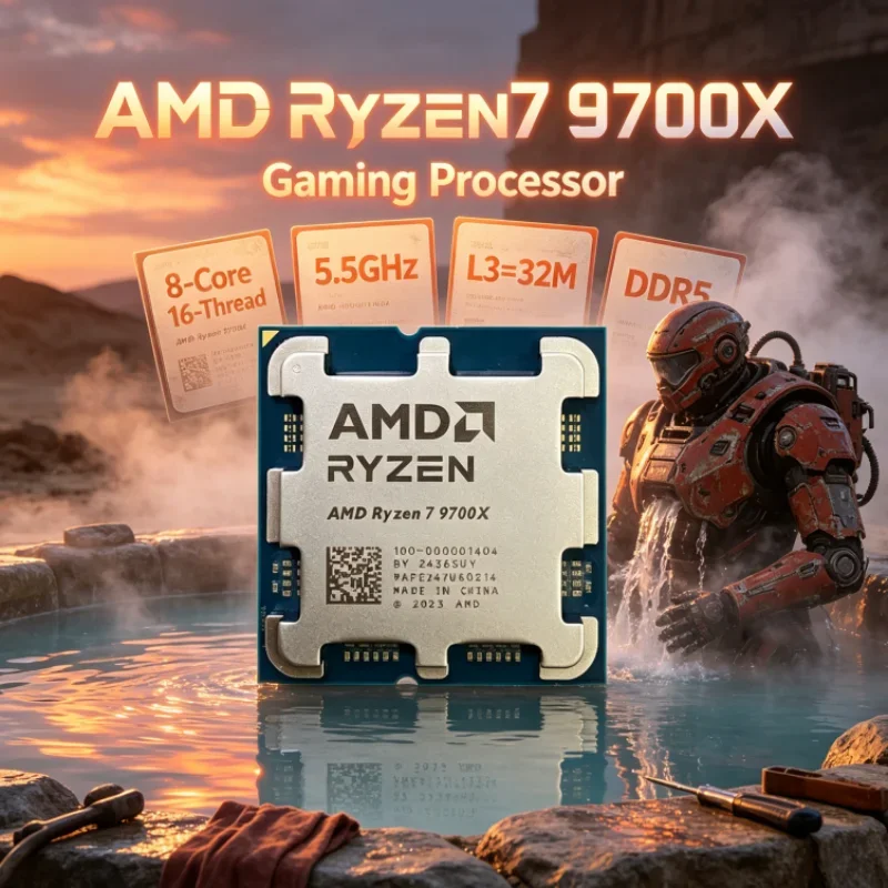 AMD Ryzen 7 9700X 8-Core 16-Thread Gaming Processor PCIe 5.0 4NM Up to 5.5GHz DDR5 65W Socket AM5 L3=32M 3.8GHz