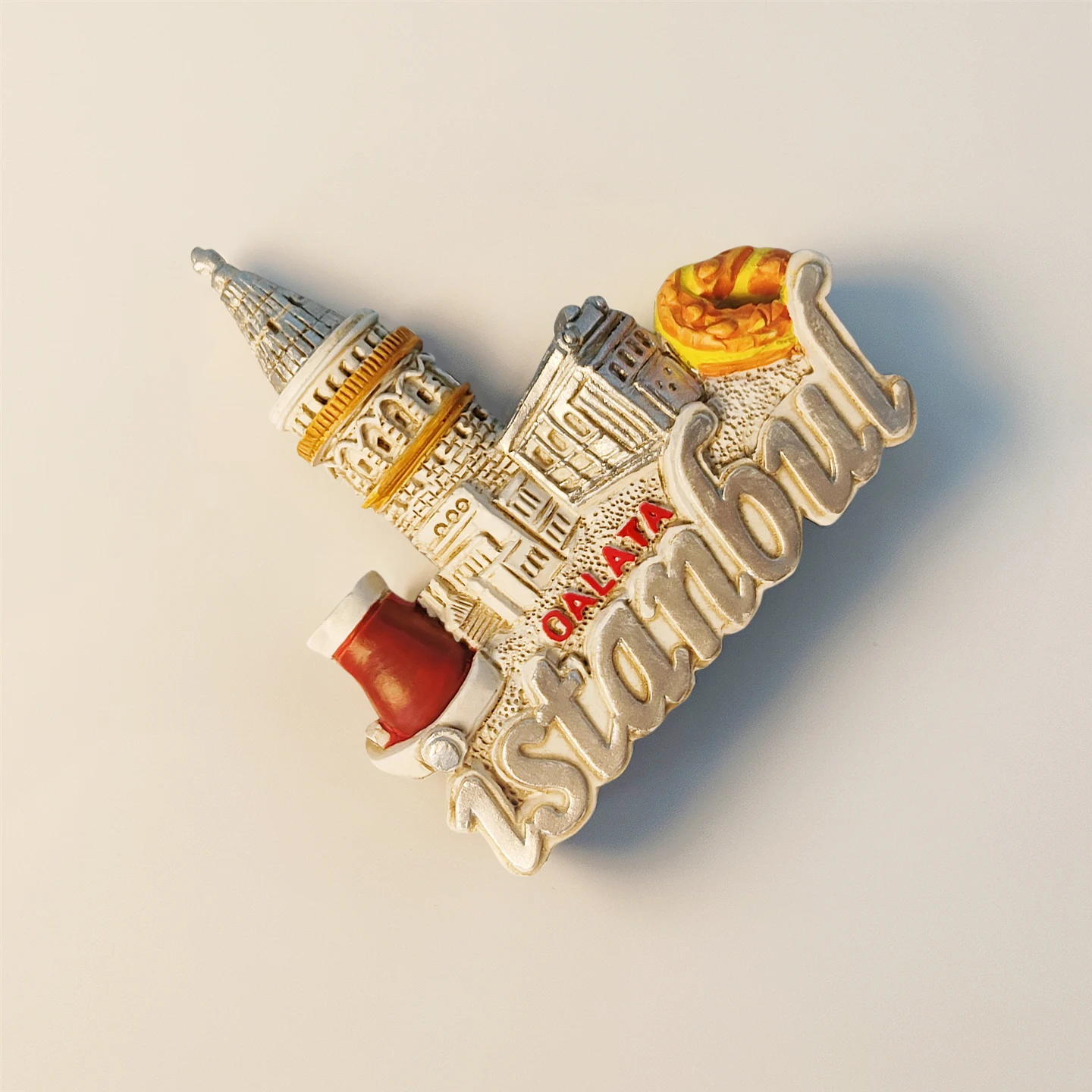 تركيا، اسطنبول، جالاتيا، مجسمة ثلاثية الأبعاد، هدايا تذكارية للسياحة، لوحة الراتنج، ديكور المنزل، مغناطيس الثلاجة