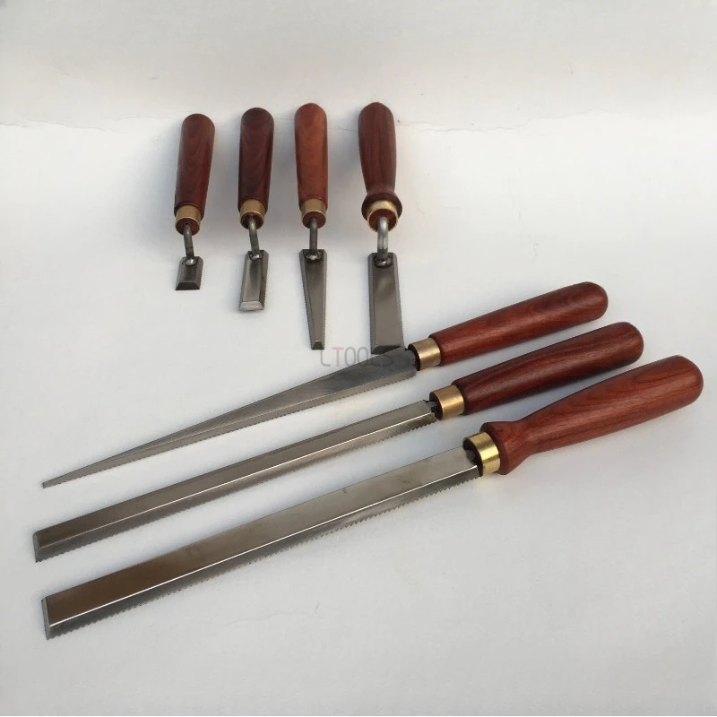 White Steel Flat Bottomed File Wooden Groove Polishing Special High Foot File Knife Set Woodworking Handmade Fine Polishing File