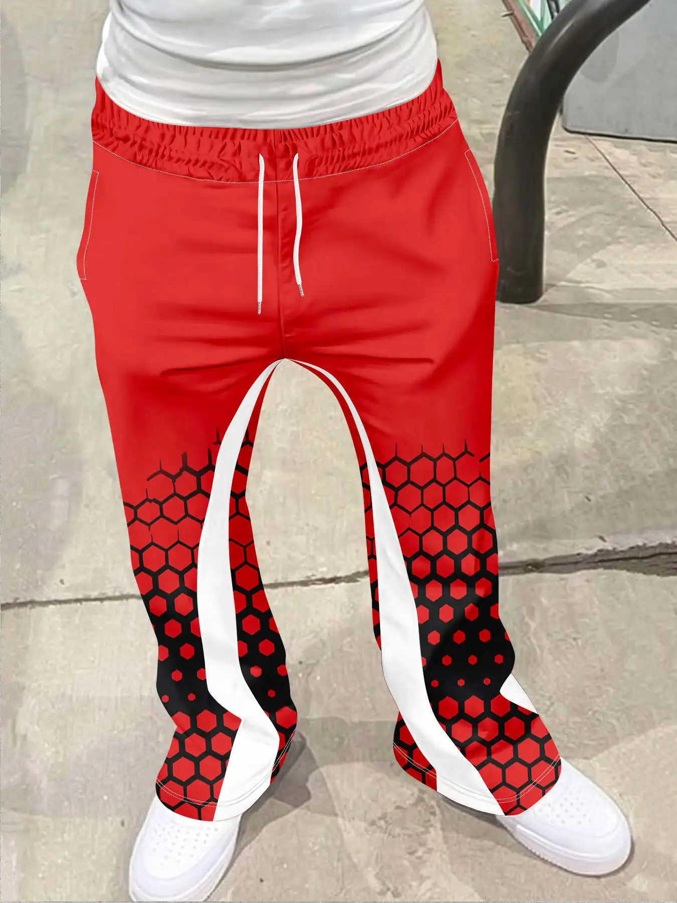 

Y2k Flared Pants Men Loose 3D Print Trousers Casual Sweatpants Mid Waist Sporty Female Clothes Streetwear Hip Hop Vintage Pants