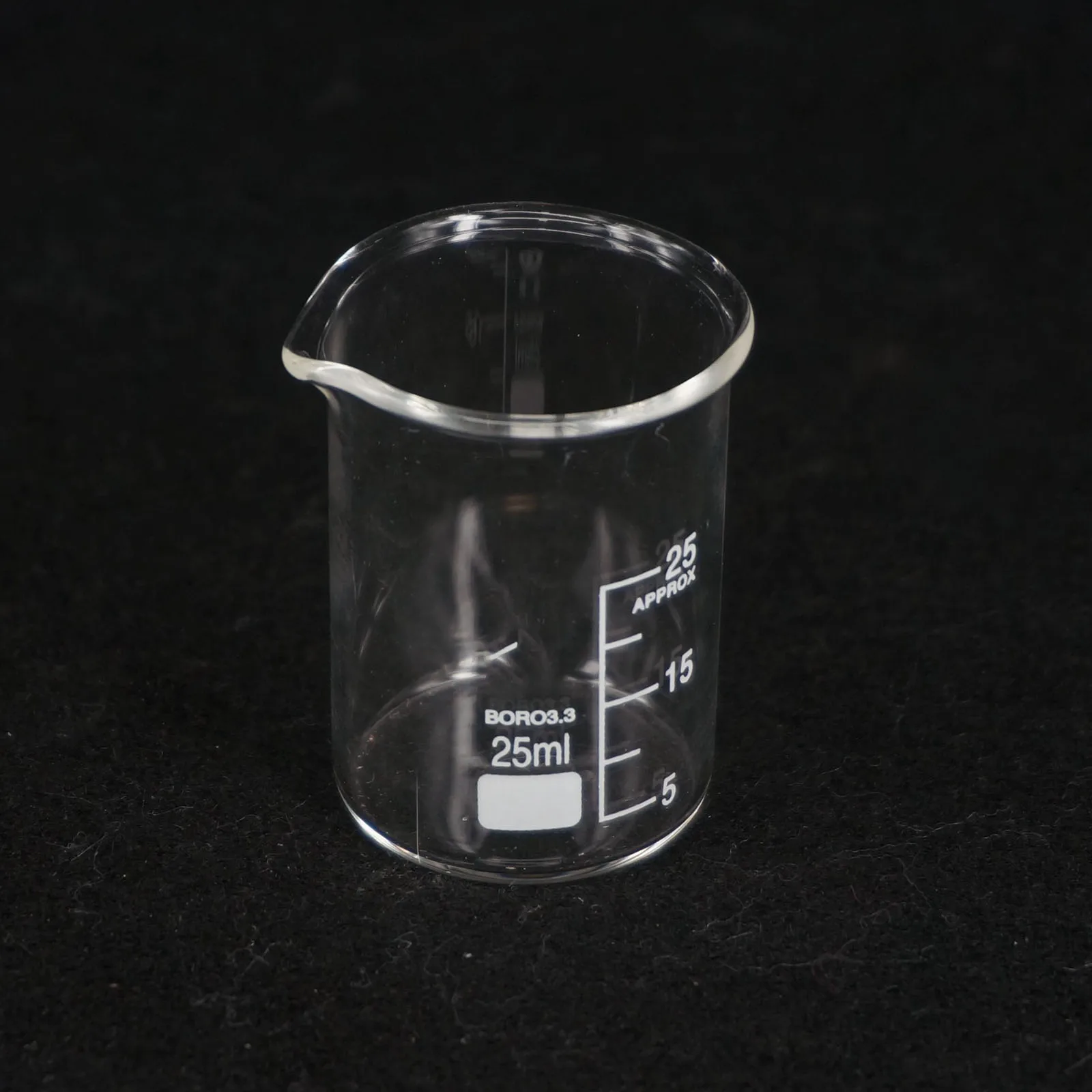 25ml Low Form Beaker Chemistry Laboratory Borosilicate Glass Transparent Beaker Thickened with spout