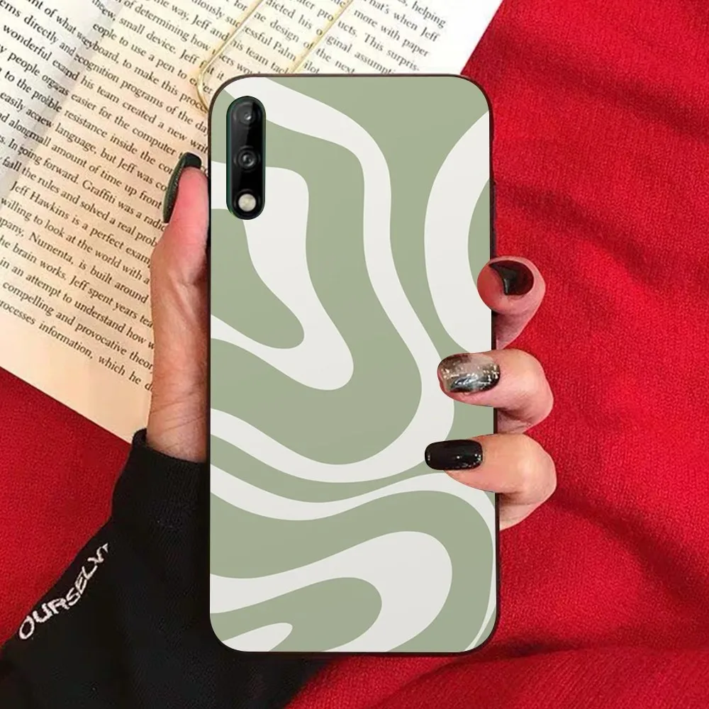 Hot Liquid Swirl Abstract Pattern in Beige Sage Green Phone Case For Samsung A 10 11 12 13 20 21 22 30 31 32 40 51 52 53 70 71 7