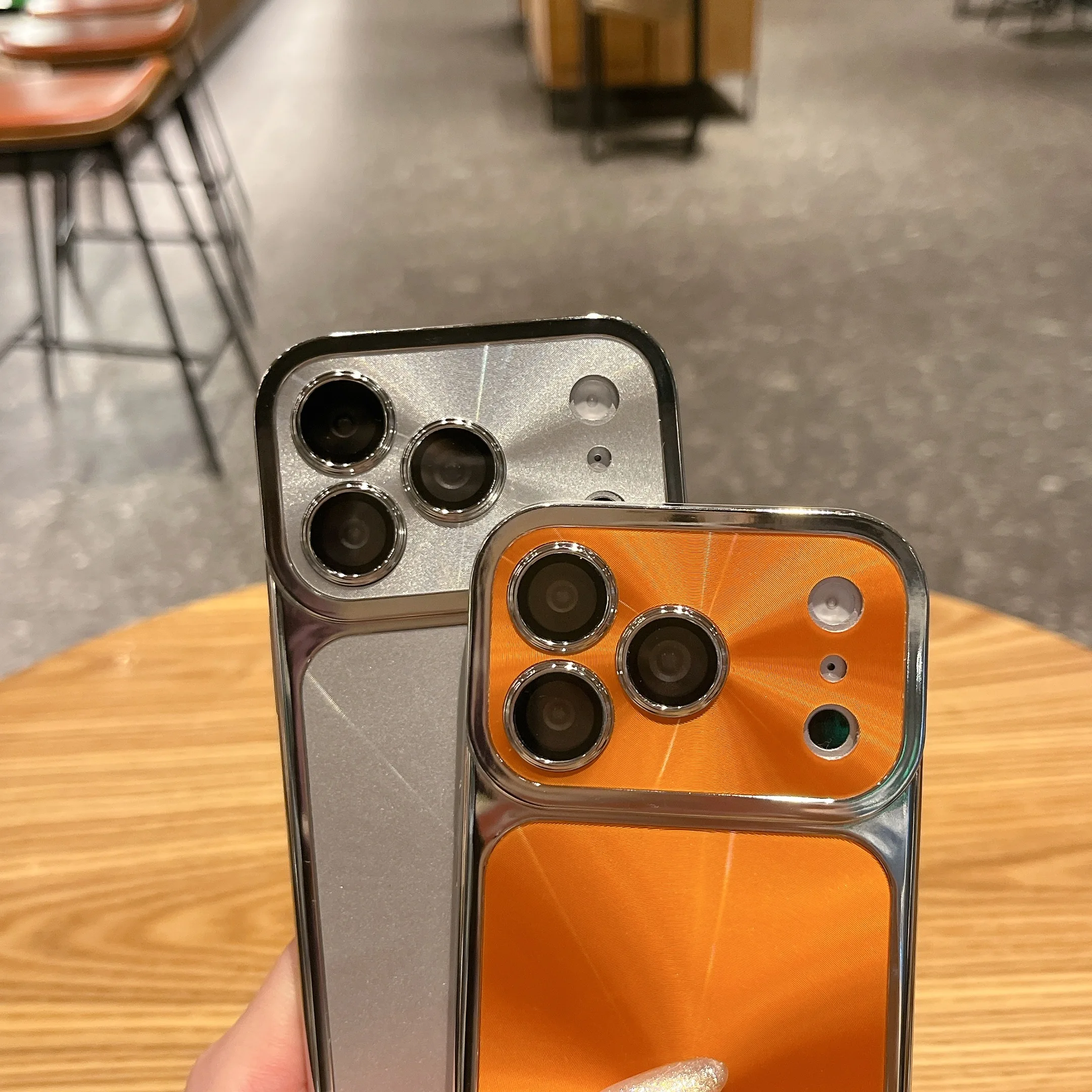 

Luxury Laser Crystal Lens Film Protect Case For iPhone 17 16 15 14 13 Pro Max Armor Plating CD Texture Laser Aesthetic Cover