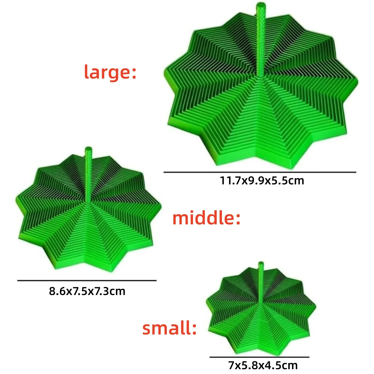 3D-gedruckter erweiterter sensorischer Fidget-Stern für Fokus und Entspannung, farbenfrohes, wirbelndes Spiraldesign, Stressabbau-Schreibtischspielzeug