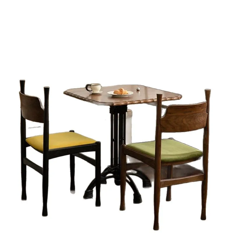 

French retro dining chair crown chair medieval solid wood designer restaurant home dressing