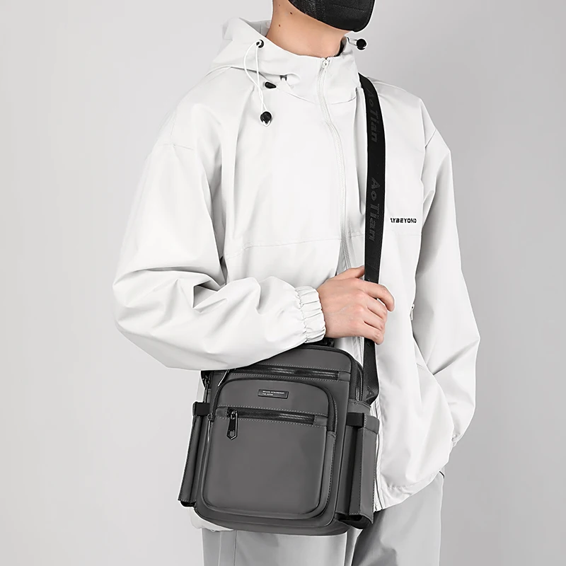 Men Business Shoulder Bag High Quality Oxford Cloth Waterproof Multifunctional Bag Fashion Casual Solid Color Men Handbag Bolsas