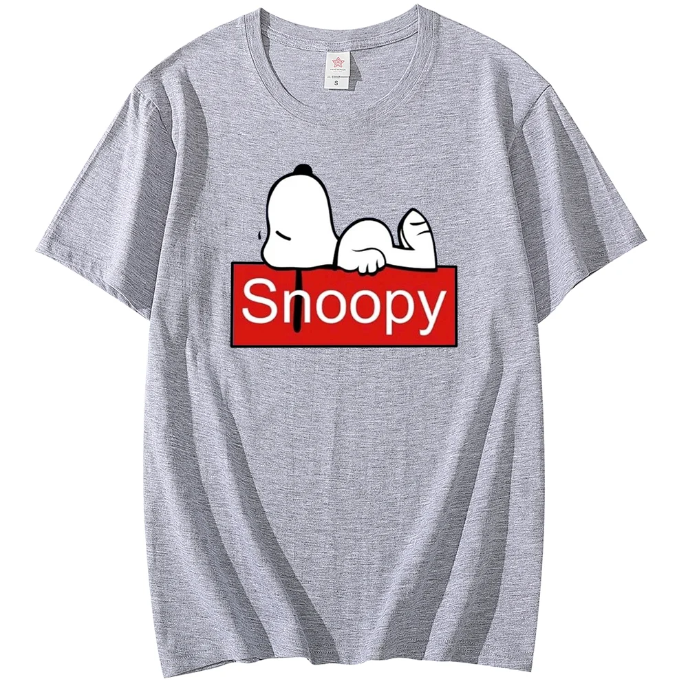 Snoopy Cartoon Anime Men's and Women's T-shirts Spring/Summer T-shirts Leisure Sports Street Couple Student T-shirts