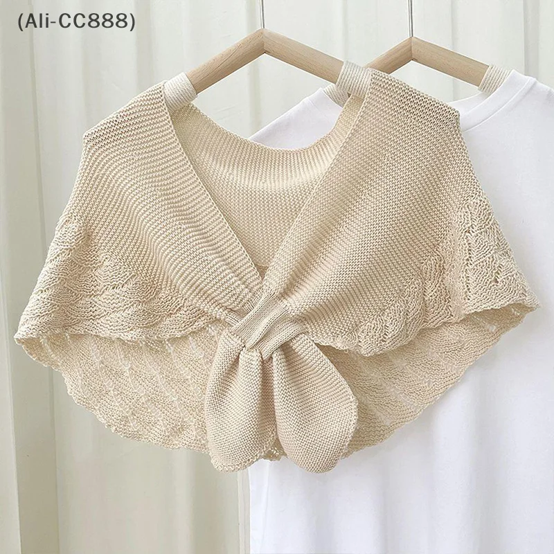 

〔CC88〕New Knitted Shawl Neck Protection Solid Color Blouse Shoulder Wraps Fake Collars Scarf