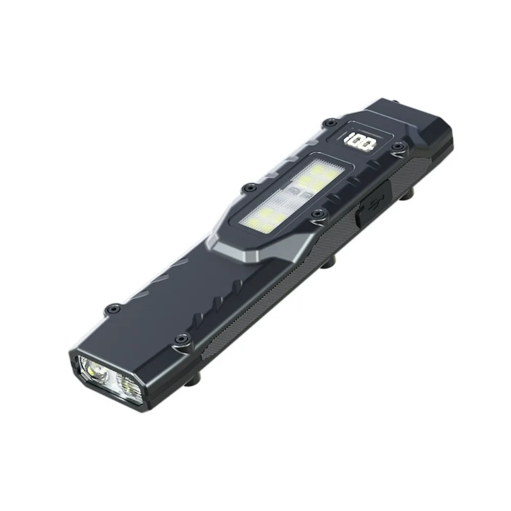 مصباح يدوي تكتيكي ساطع - ضوء عمل نحيف للدفاع عن النفس فائق السطوع قابل لإعادة الشحن 3 مصادر شعلة تكتيكية للاستخدام الخارجي/العمل