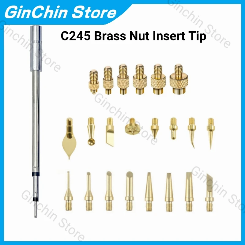 

C245/HS-02A Soldering Iron Tip And M2-M8 Hot Melt Brass Nut Embedded Kit Heating Insert Replacement Tool Set For 3D Printer Part