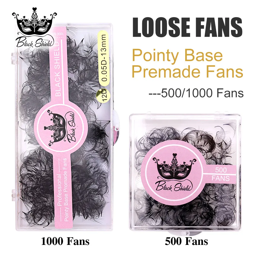 

500 Fans Promade Volume 3D-14D Eyelashes Short Stem Premade Narrow Fans Silk Soft Mink Individual Lashes False Eyelash Extension