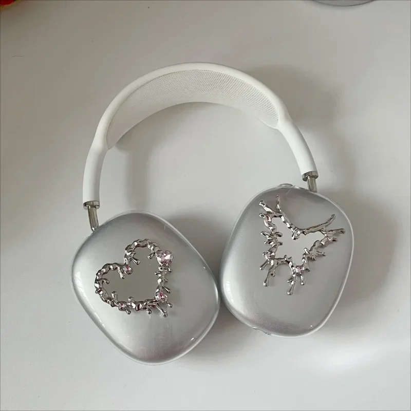 Original Heart MirrorY2K Airpods Max Headphone Case Cover Soft Shell Custom Art Airpods Case Headphones Accessories Decoration