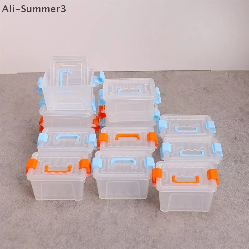 5Pcs Puppenhaus Mini Lagerung Box Klar Toolbox Modell Puppenhaus Hause Dekoration Puppen Haus Micro Szene Dekor Requisiten