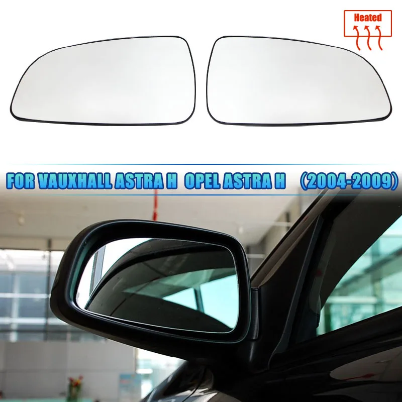 Left Right Door Side Wing Mirror Glass Heated Anti-glare Rear View Rearview With Plate Electric Clear For Opel Astra H 2004 - 09