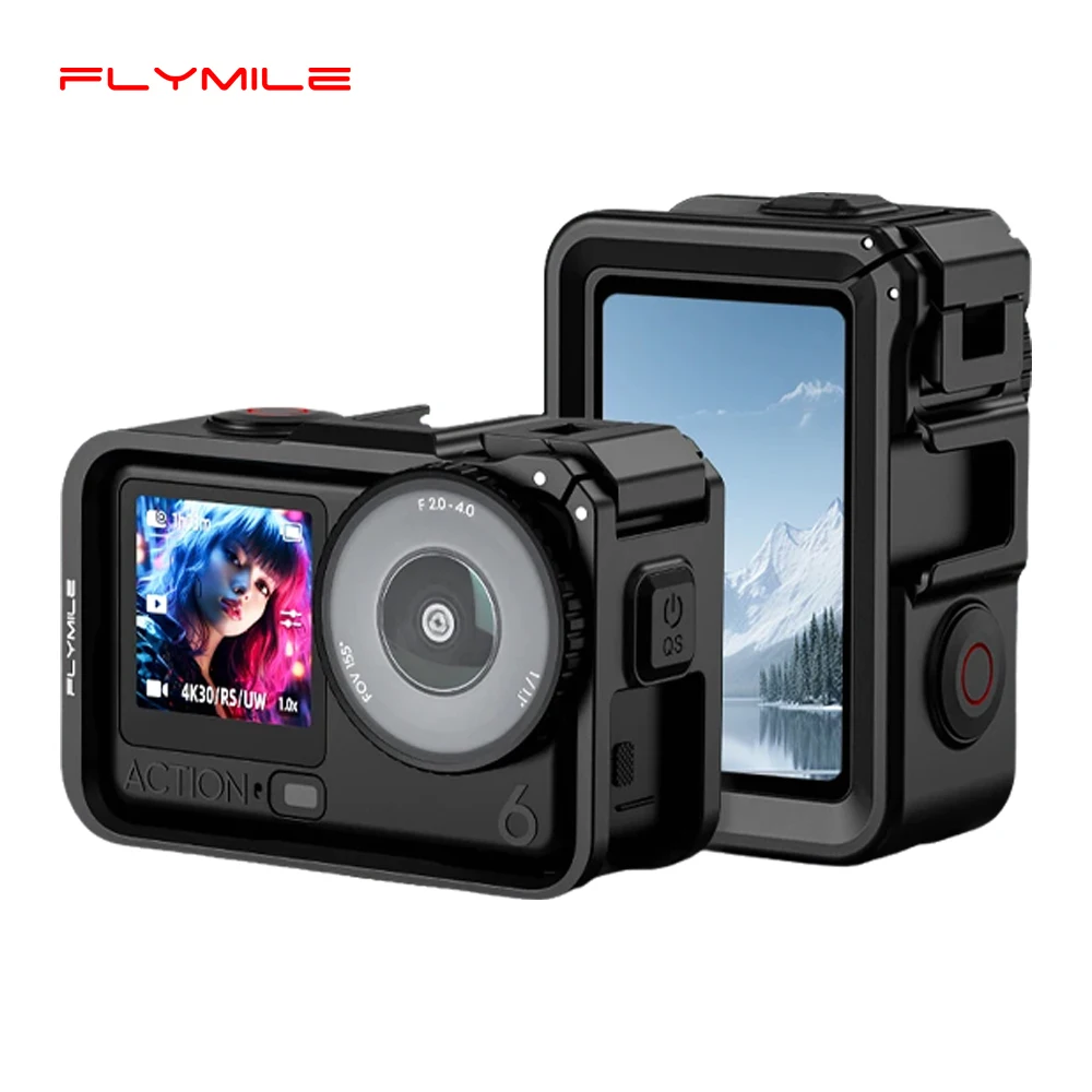 

Flymile Action 6 Cage Protective Case for DJI OSMO Action 6 Accessories with Cold Shoe Mount Extension Frame Cage