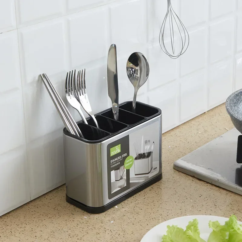 Stainless Steel Cutlery Holder Household Tableware Drainboard Spoon Storage Kitchen Organizer Drainer Dish Drying Rack