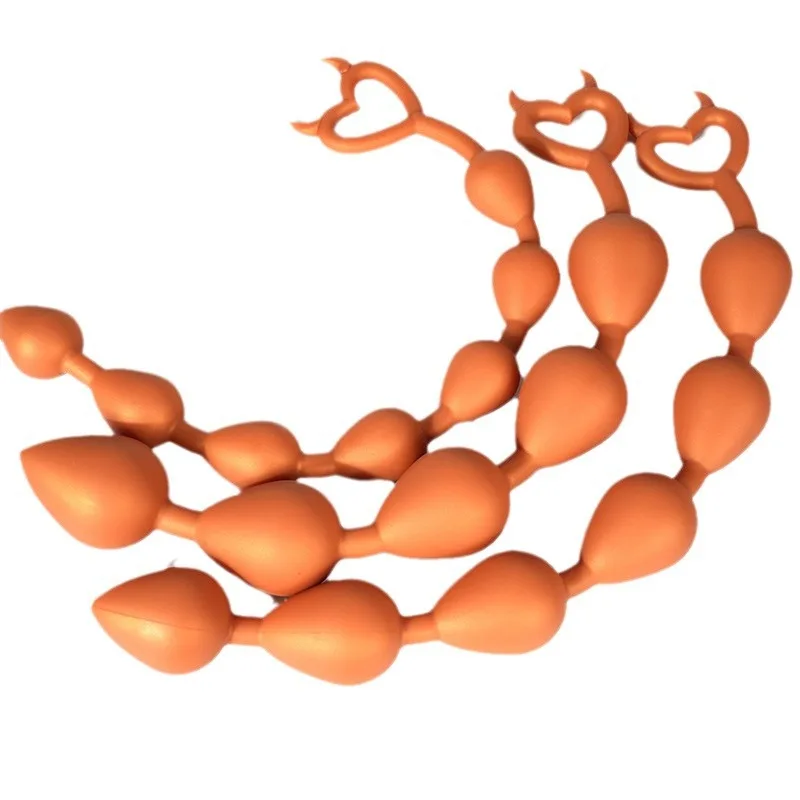 Teufelsformen Zugring Anal Plug Tropfenform Perlen Gradientengröße Weiches Flüssiges Silikonmaterial Anus Prostata Massage Masturbation