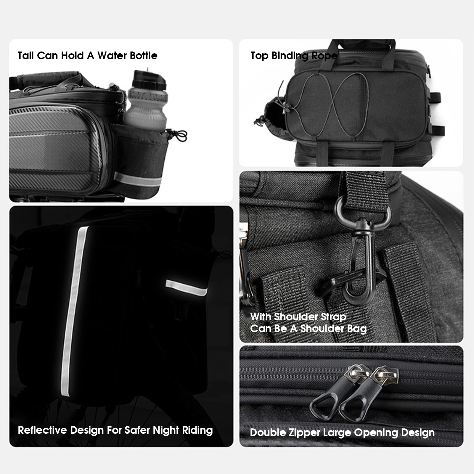 Alforjas traseras Fietszadeltassen para portaequipajes con reflector - imagen 5