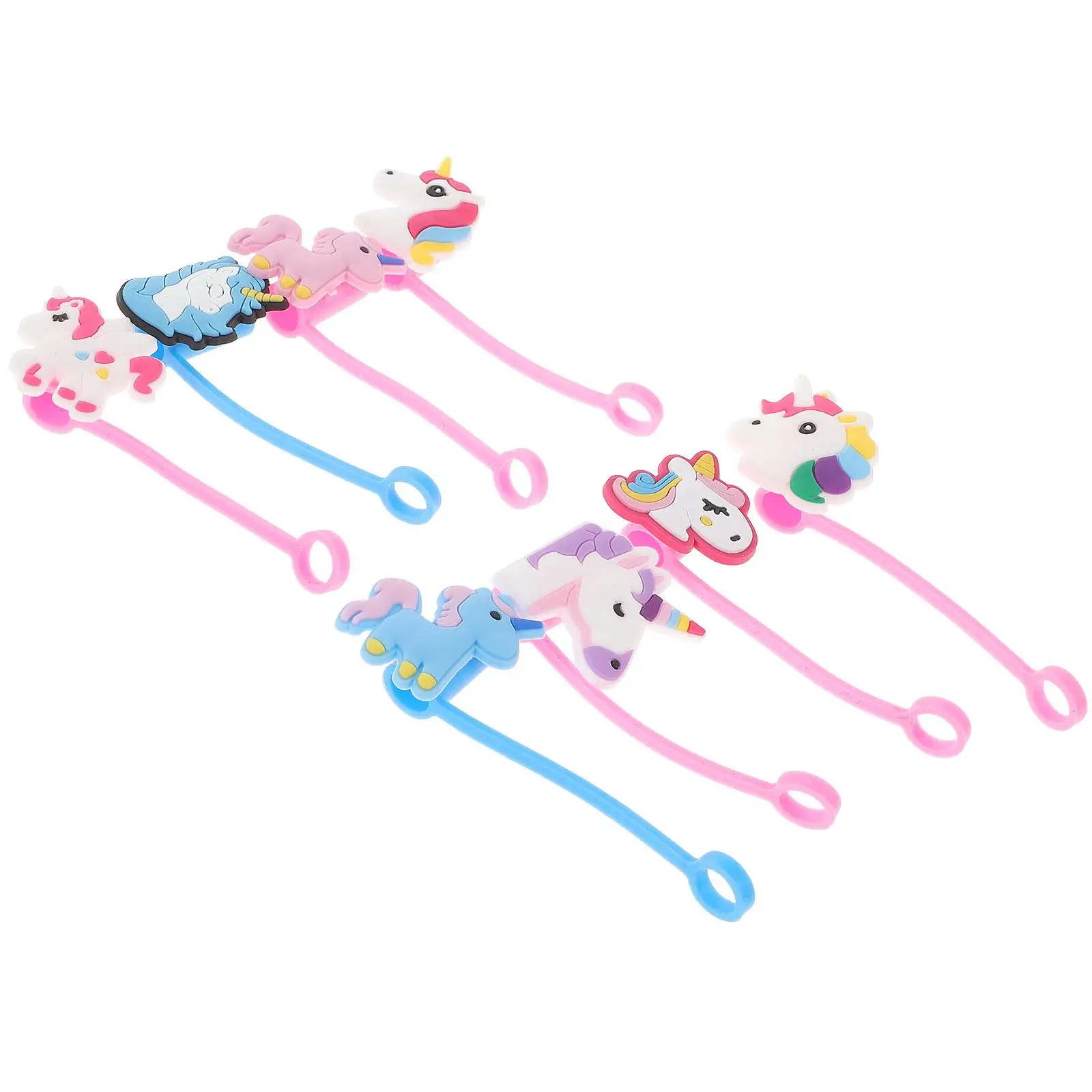 

8 Pcs Unicorn Straw Lid Tips for Topper Hat Dust-proof Cover Silica Gel Silicone