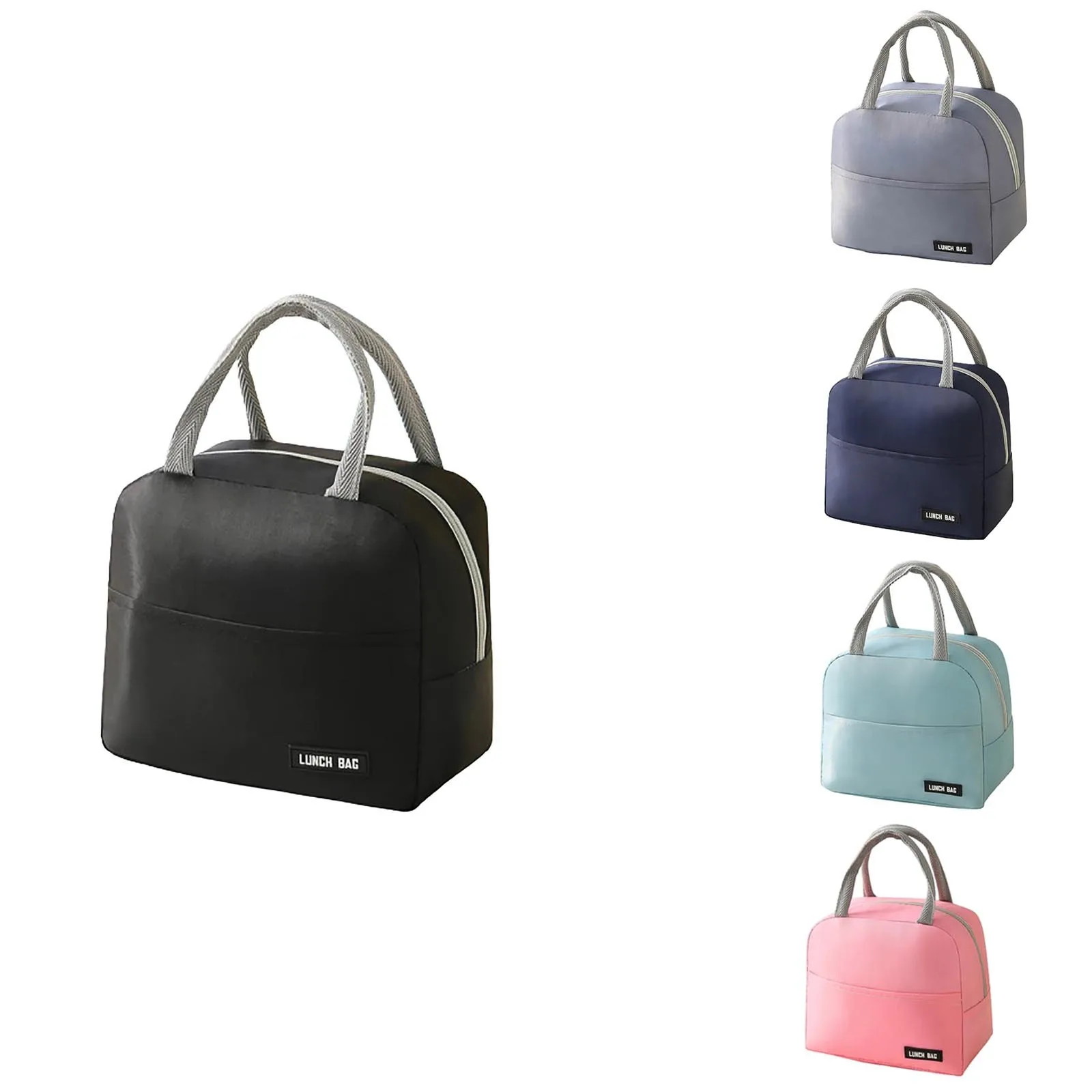 Thermal Insulated Bag Lunch Box Lunch Bags for Women Portable Fridge Bag Tote Cooler Handbags Solid Color Food Bolsa Termica