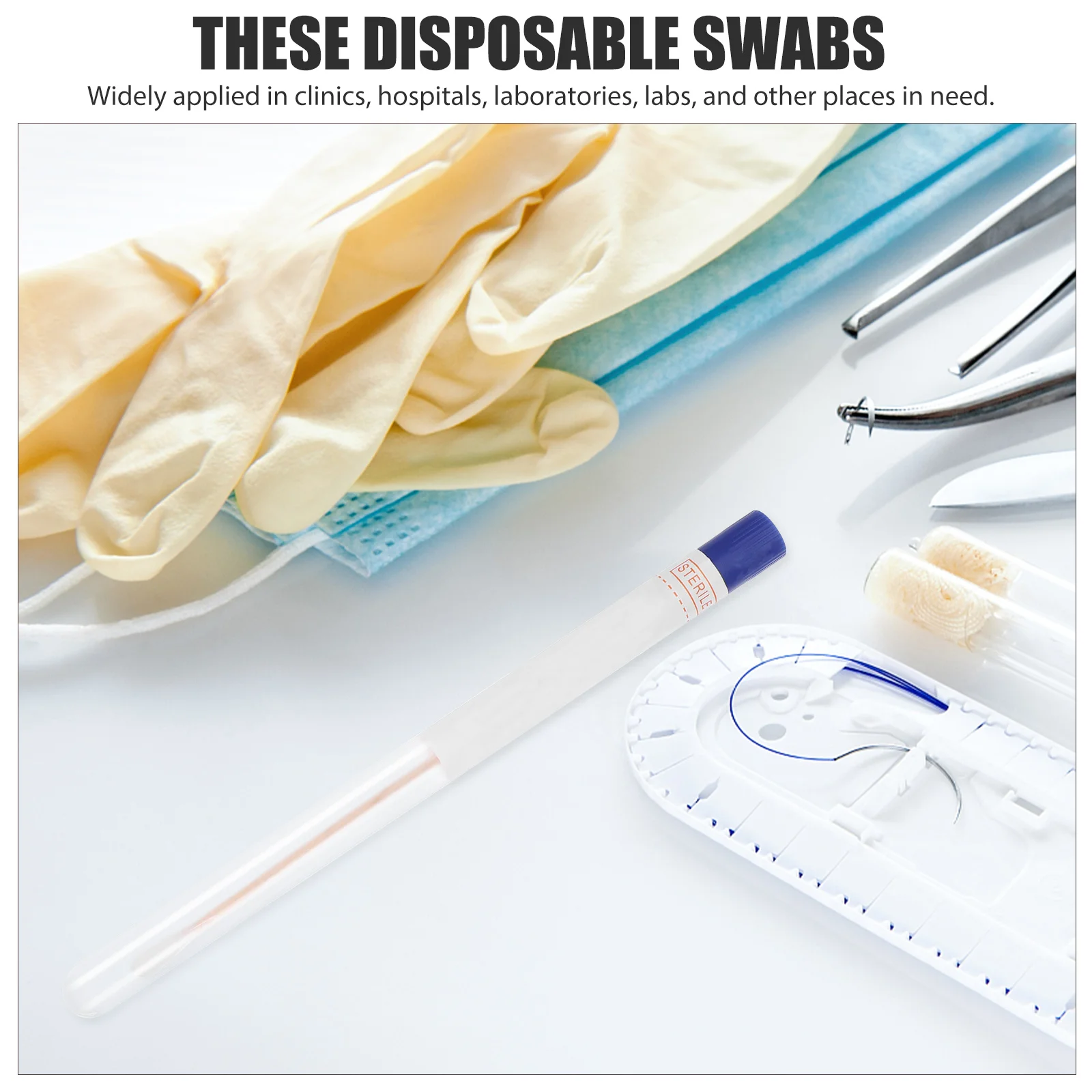 

150pcs Disposable Cotton Tip Swabs for Specimen Collection Clinics Hospitals Single Use Vaginal Swabs Sampling Sticks