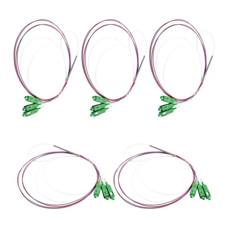 Y14A 5PCS Fiber Optic PLC Splitter 5PCS 1X2 SC APC PLC Fiber Optic Splitter For FTTH CATV Telecom Network 1X 2 Optical
