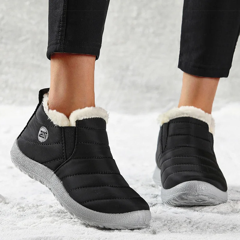 Men Boots Classics Waterproof Snow Boots For Winter Shoes Men's Black Fur Boots Ankle Winter Footwear Casual Botas Para Hombre