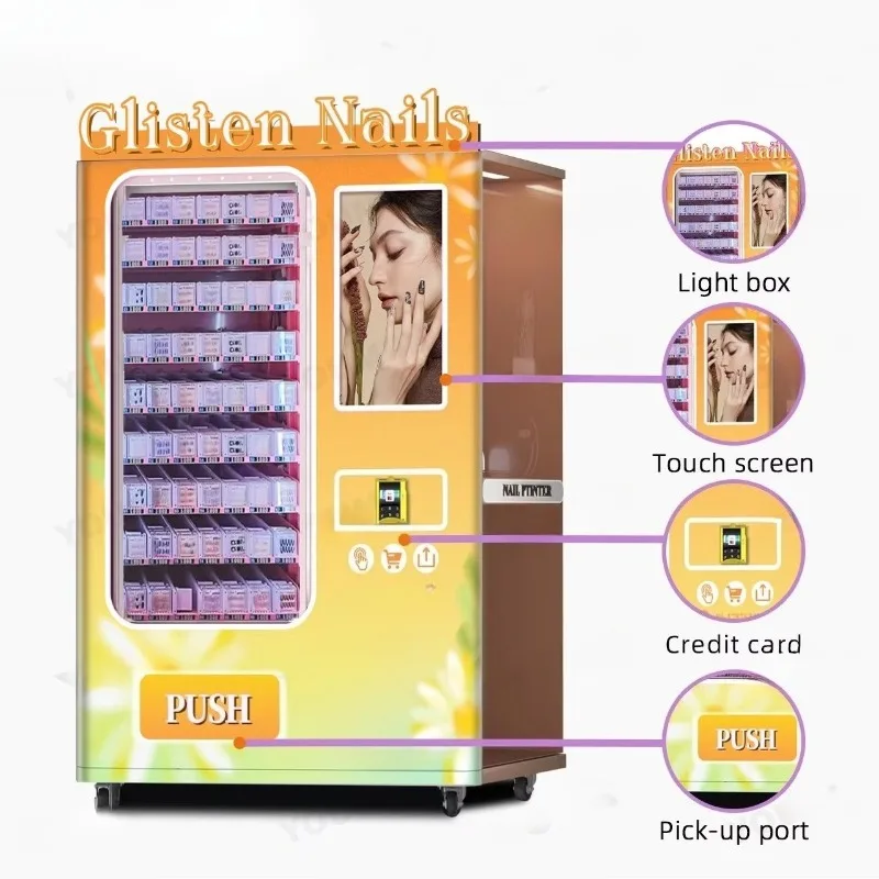 Custom Automatic retail nail printer vending machine DIY nail art printing vending machine 3D nail printing vending machine