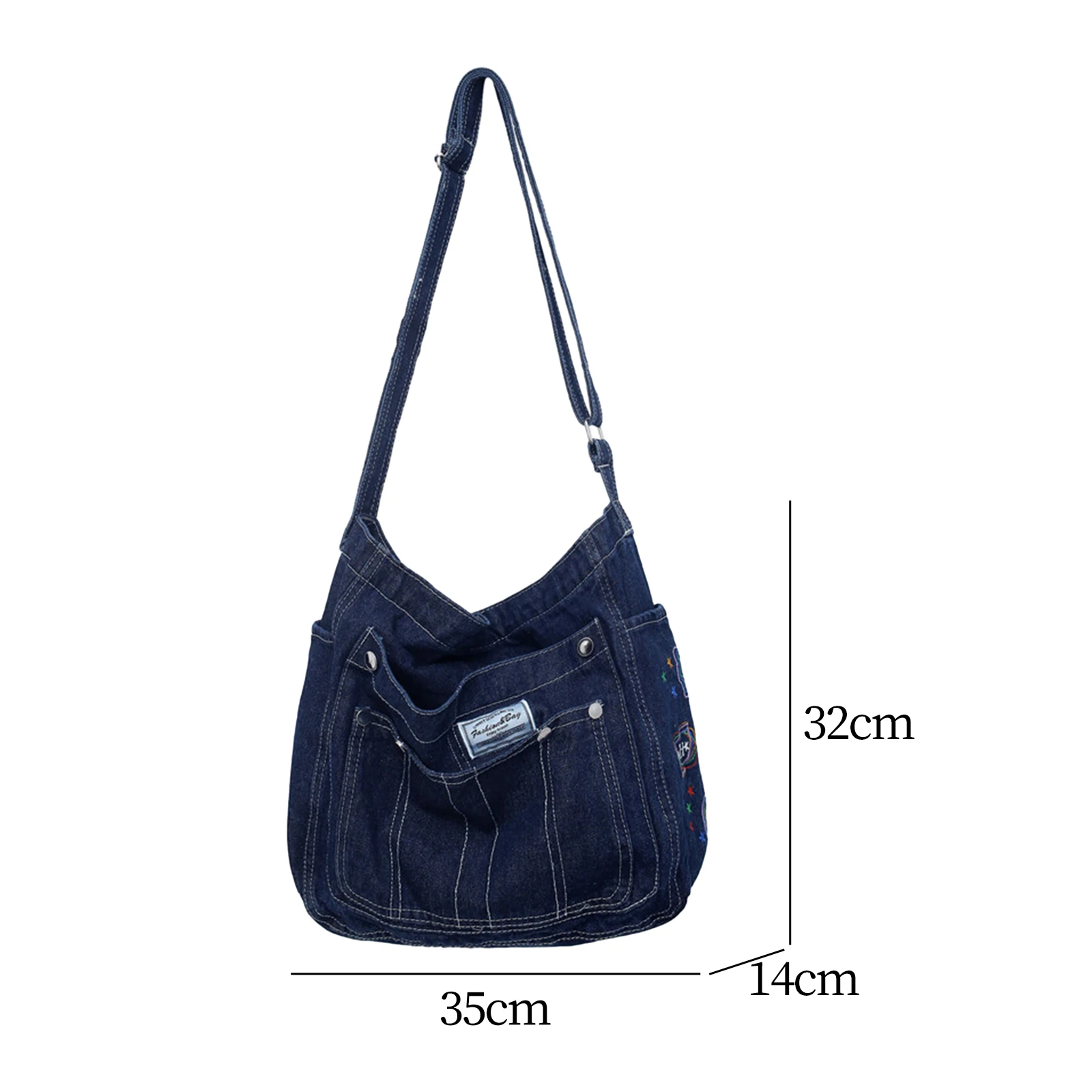 Denim Shoulder Bag Casual Summer Shoulder Bag Tote Bag for Travel Work Women,Lightweight Womens Denim Large Capacity Tote Bag