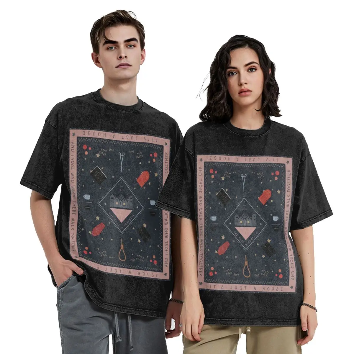 

The Haunting Of Hill House Hip Hop Short Sleeve T-Shirts Washed Tops Tees Streetwear T Shirt Harajuku for Men Women