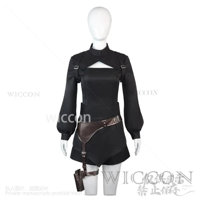 جديد 2025 أزياء أنيمي YOUR FORMA التأثيرية Echika Hieda زي المعركة السوداء زي الحزام الباروكات Jirai Kei Goth Lolita Halloween Customi