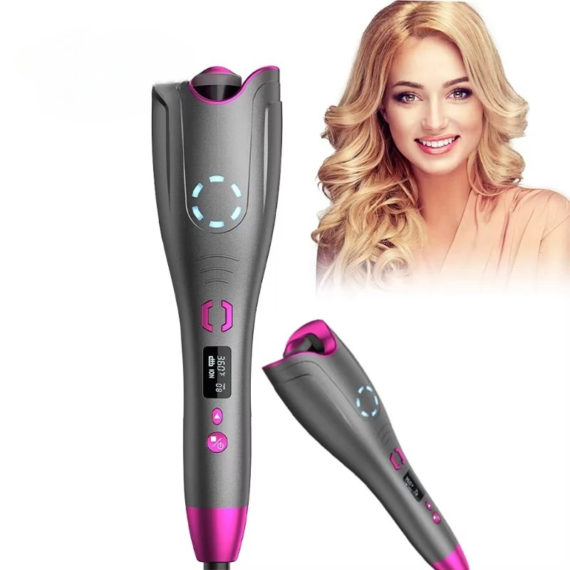 Professional salon ceramic automatic self-rotating curling iron machine long hair curling iron