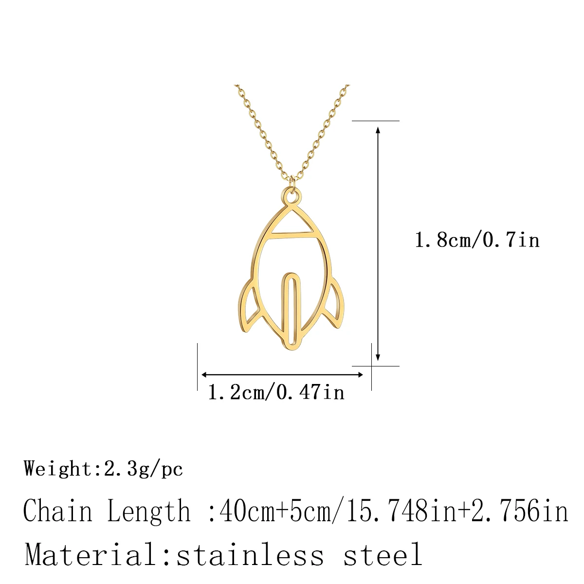 Chandler Galaxy Rocket Pendant Men's Necklace Celestial Stainless Steel Jewelry Spacecraft Pendant Woman's Necklace Rocket