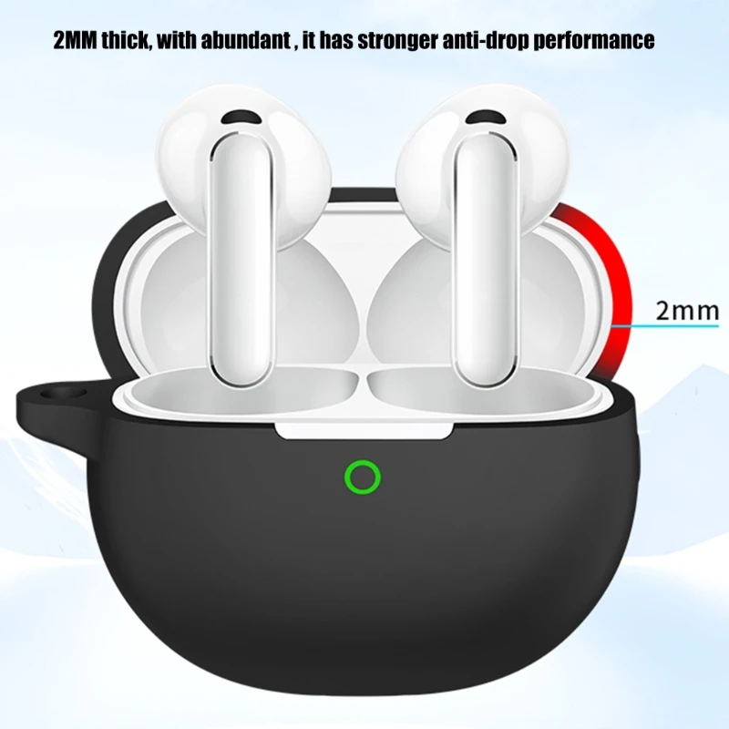 CORA Flexible Silicone Earbud Case Housing Cover with Separate Lid Section