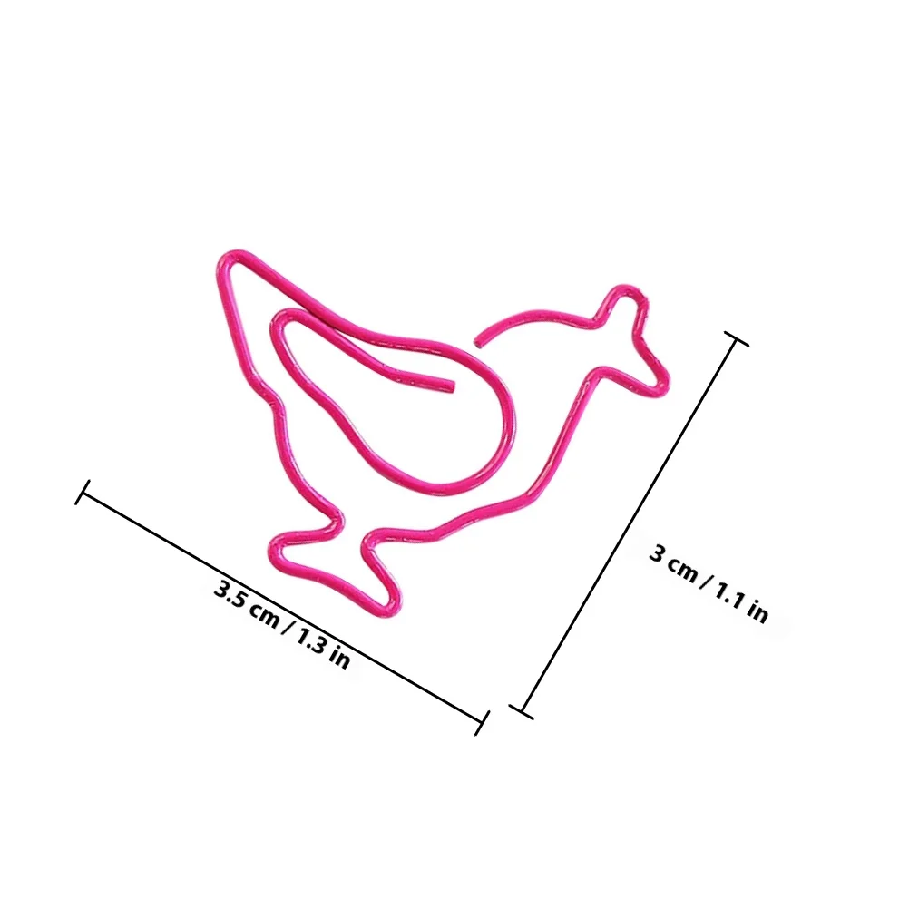 50Pcs Lovely Chicken Design Paper Clips Small Iron Binder Clips Cute Animal Office Organizers for Notes and Documents