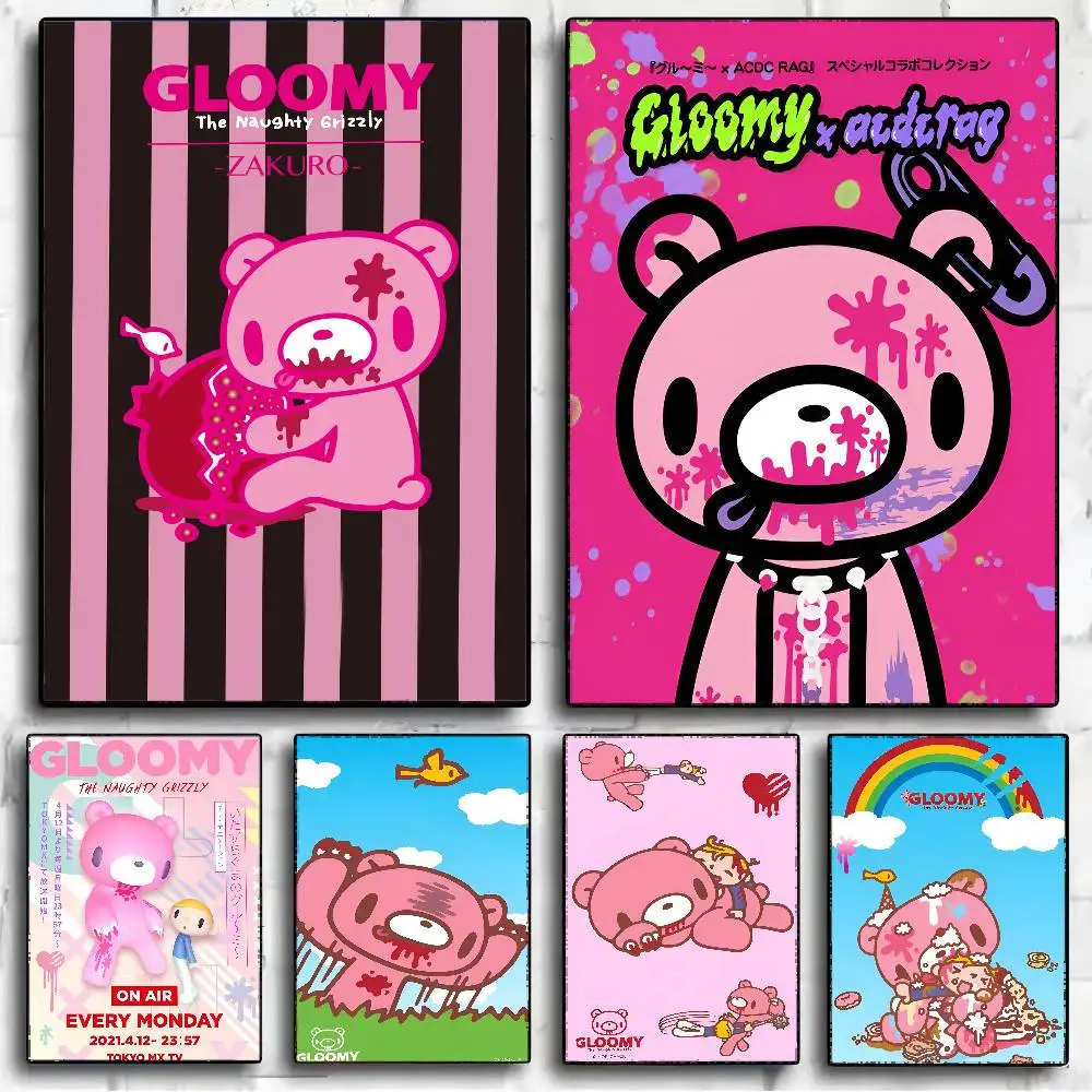 C-Cartoon G-Gloomy Bear Vintage-Poster, klebrige Whitepaper-Drucke, Poster, Kunstwerk, Poster, Wandaufkleber